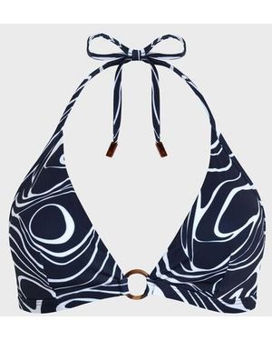 Vilebrequin Halter Bikini Top Waves - Swimwear - Flechett - Blue - Size Xs