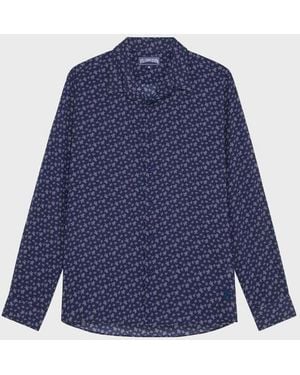 Vilebrequin Cotton Voile Shirt Micro Ronde Des Tortues - Shirt - Caracal - Purple - Size S - Blue