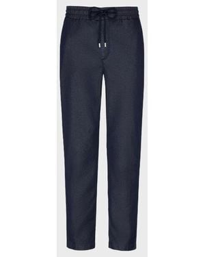 Vilebrequin Cotton Silk Elastic Waist Trousers - Blue