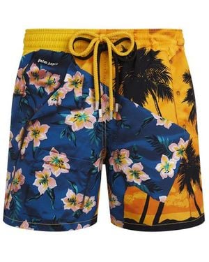 Vilebrequin Pantaloncini Mare Uomo Hawaiian Mix - Blu