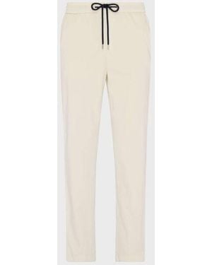 Vilebrequin Satin Cotton Elastic Waist Trousers Solid - White