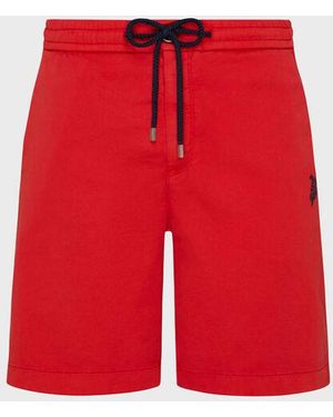 Vilebrequin Cotton Stretch Bermuda Shorts Turtle - Red