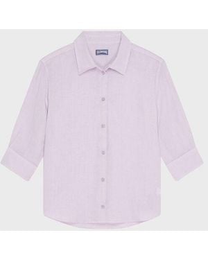 Vilebrequin Linen Shirt Solid - Purple