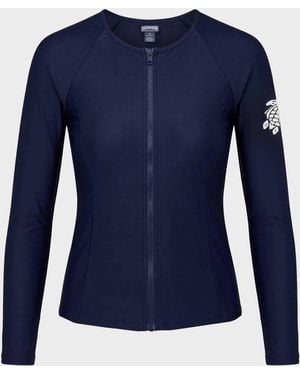 Vilebrequin Long Sleeve Zipper Rashguard Solid - Rashguard - Flynn-z - Blue - Size Xs