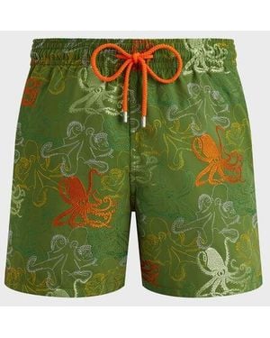 Vilebrequin Swim Shorts Embroidered Octopussy - Green