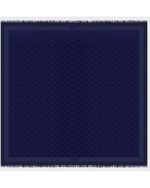 Vilebrequin Wool And Silk Scarf Turtle Monogram - Blue
