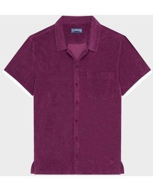 Vilebrequin Terry Bowling Shirt Solid - Purple