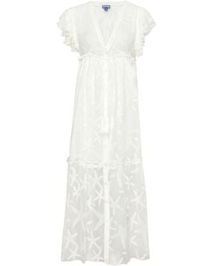 Vilebrequin Long Transparent Silk Starfish Dress - White