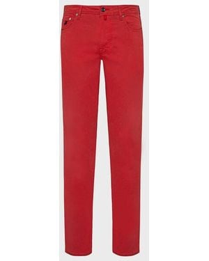 Vilebrequin 5-Pockets Tencel Gabardine Trousers - Red