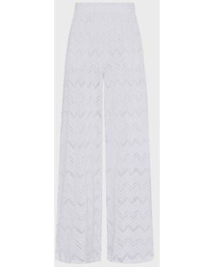 Vilebrequin Wide-Leg Trousers Mesh - White
