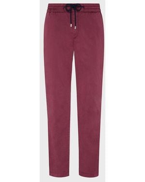 Vilebrequin Elastic Waist Tencel Satin Trousers - Red