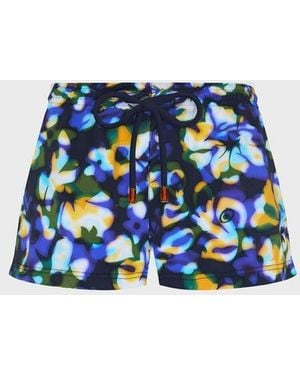 Vilebrequin Stretch Swim Shorts Frangipanier Trouble - Blue