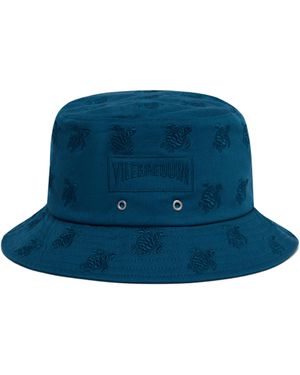 Vilebrequin Embroidered Bucket Hat Turtles All Over - Blau