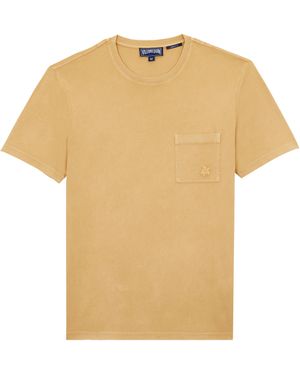 Vilebrequin Solid T-shirt Aus Bio-baumwolle In Naturfarben Für Herren