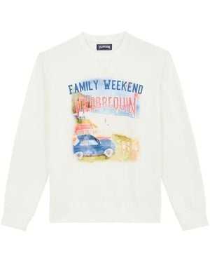 Vilebrequin Cotton Crewneck Sweatshirt Family Week-end - White