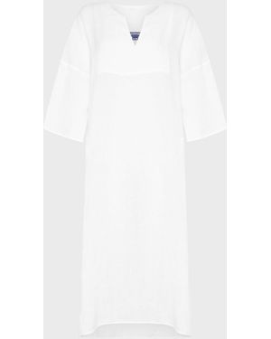 Vilebrequin Unifarbener Leinen-kaftan Für Damen - Kaftan - Logan - Weiss - Größe S/M - Weiß