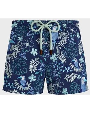 Vilebrequin Short De Bain Brodé Femme Papel De Embrulho - Bleu