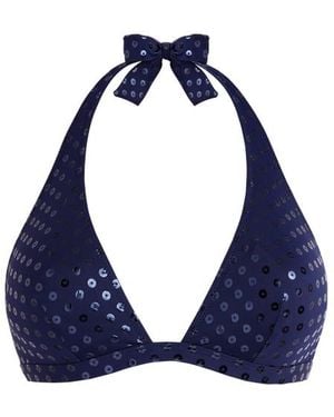 Vilebrequin Halter Bikini Top Relief Sparkling - Blue