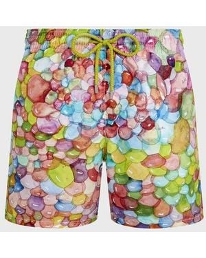 Vilebrequin Swim Trunks Multi Bubbles - X Fabrice Hyber - Swimwear - Moorea - White - Size M