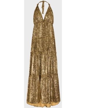 Vilebrequin Long Dress Lame Python - Metallic