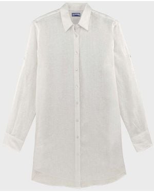 Vilebrequin Linen Shirt Dress Solid - Shirt Dress - Fragance - White - Size Xs