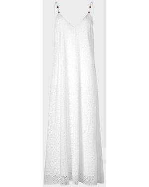 Vilebrequin Floral Broderie Anglaise V-back Maxi Dress - Cover-up - Lizze - White - Size Xs