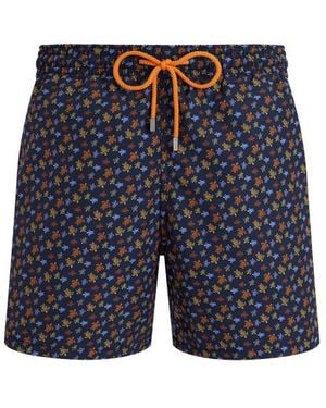 Vilebrequin Swim Shorts Micro Ronde Des Tortues - Blue