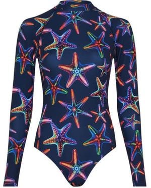 Vilebrequin Uv Protection One-Piece Rashguard Disco Stars - Blue