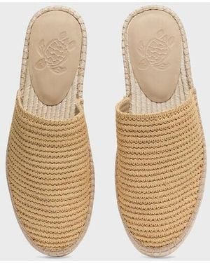 Vilebrequin Raffia-Effect Slides Solid - Natural