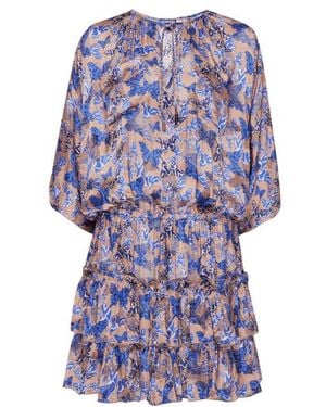 Vilebrequin Robe En Viscose Et Soie Femme Disco Butterfly - Bleu