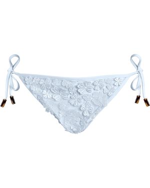 Vilebrequin Bikini Bottom Embroidered Guipure Florale - Blue