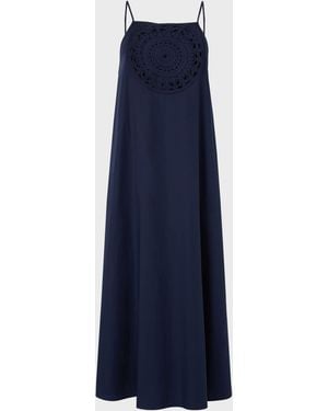 Vilebrequin Crochet Medallion Poplin Midi Dress - Dress - Lizie - Blue - Size Xs