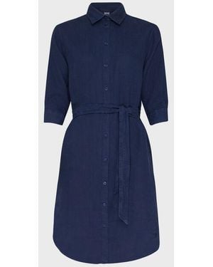 Vilebrequin Linen Shirt Dress Solid - Dress - Ludovie - Blue - Size M