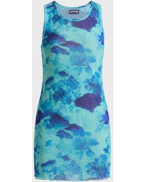 Vilebrequin Short Tulle Dress Coral Reef - Blue