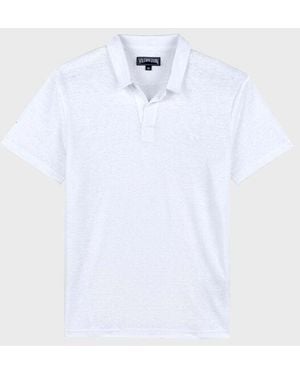 Vilebrequin Linen Jersey Polo Solid - Polo - Pyramid - White - Size Xs