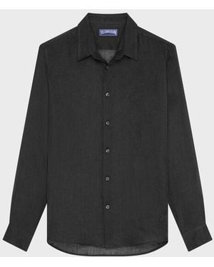 Vilebrequin Solid Ramie Shirt - Black