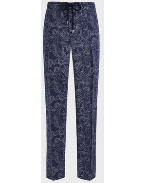 Vilebrequin Printed Linen Trousers - Blue