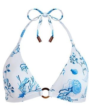 Vilebrequin Halter Bikini Top Medusa And Shells - Blue