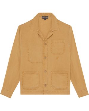 Vilebrequin Overshirt Aus Leinen Mit Mineralfarbstoff Für Herren - Natur