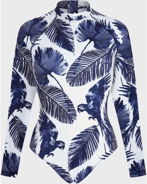 Vilebrequin One-piece Rashguard Papagaio - Rashguard - Lexane - White - Size Xs - Blue