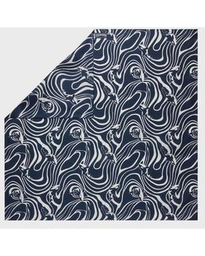 Vilebrequin Foulard En Soie Unisexe Waves - Bleu