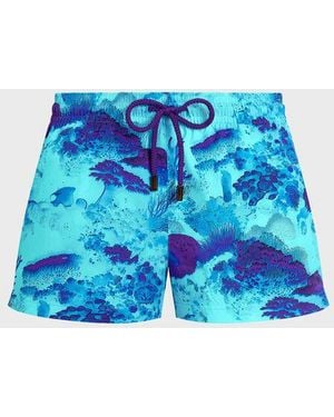 Vilebrequin Stretch Swim Shorts Coral Reef - Blue