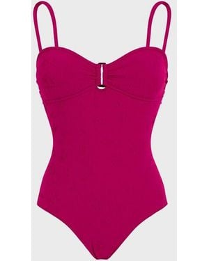 Vilebrequin Jacquard One-piece Swimsuit Roses - Swimwear - Lucette - Red - Size M - Pink