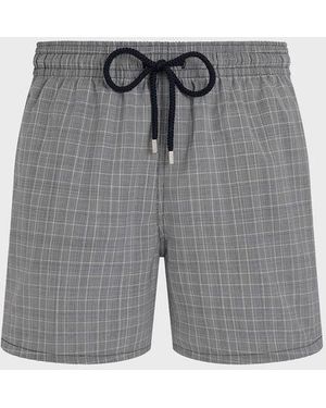 Vilebrequin Ultrafine Wool Swim Shorts Prince Of Wales Check - Grey