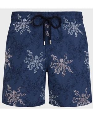Vilebrequin Embroidered Swim Shorts Octopus - Blue