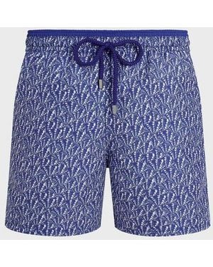 Vilebrequin Bicolour Swim Shorts Graphic Shells - Blue