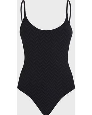 Vilebrequin Chevron-Jacquard Swimsuit - Black