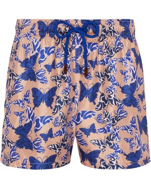 Vilebrequin Silk Bermuda Shorts Disco Butterfly - Blue