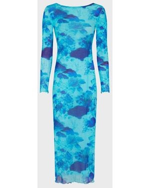 Vilebrequin Tulle Long Dress Coral Reef - Blue