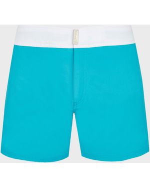 Vilebrequin Stretch Swim Trunks Flat Belt Color Block - Swimwear - Merle - Blue - Size Xxxl